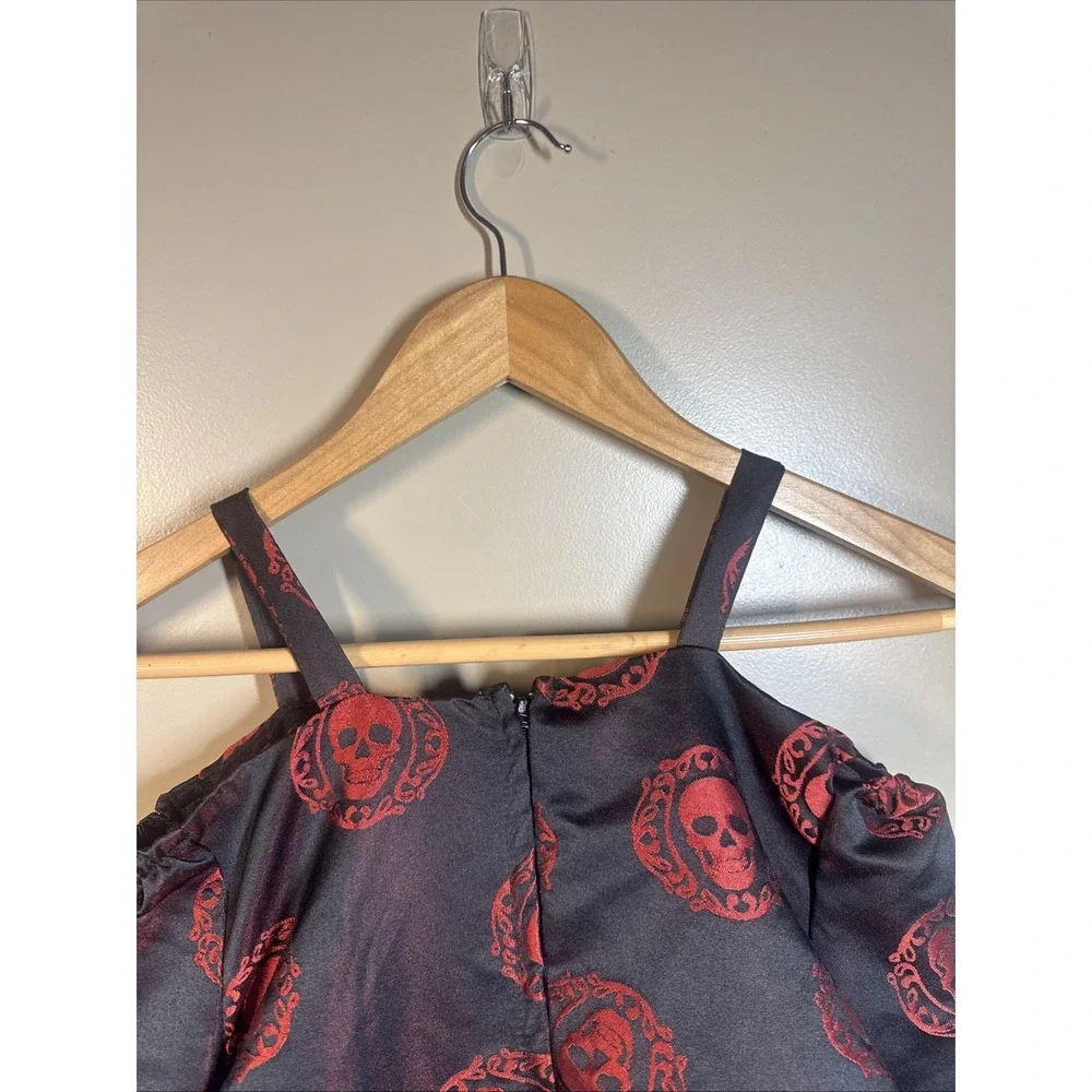 Chasing Fireflies Girls Costume Dress Skulls Red Black SZ 8